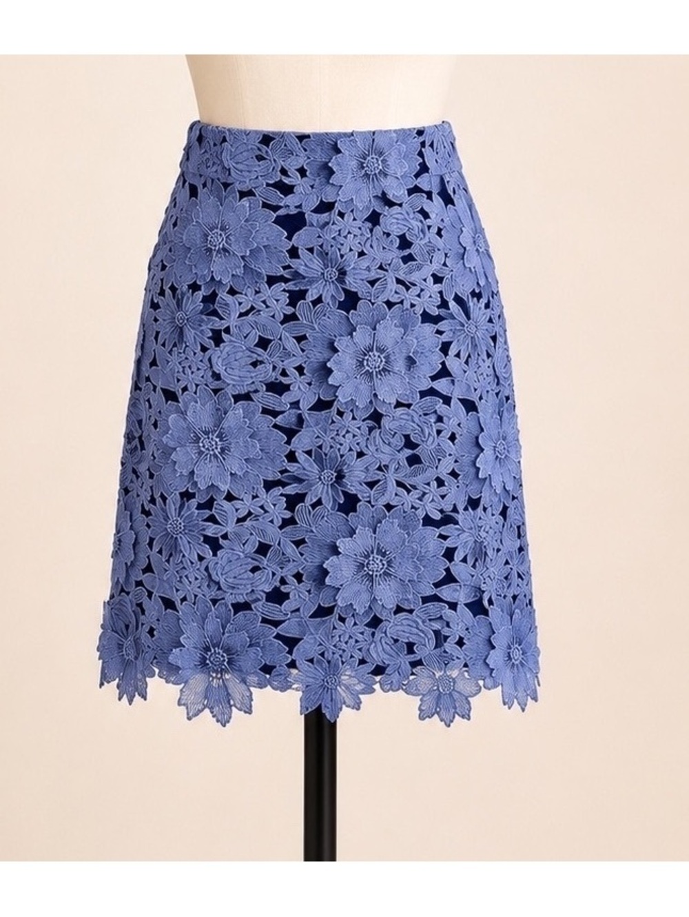 French Connection Manzoni Lace Pencil Skirt Meru Blue NWT US 2 UK 6